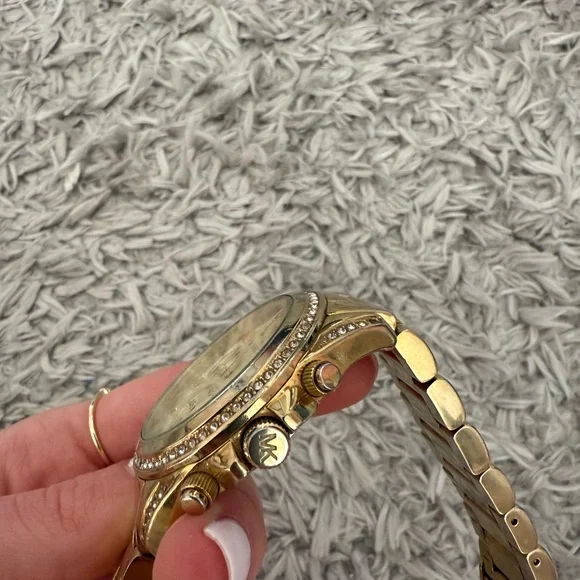 Michael Kors Gold Chronograph Watch with Crystal Bezel - Picture 4 of 6